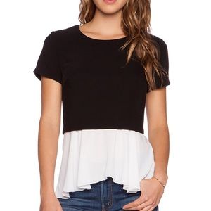 Bailey 44 Drop Short Top in Black & White